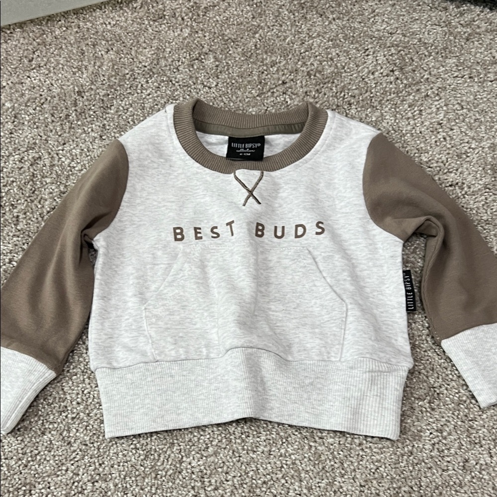 Little Bipsy Brown and Gray Kids Joggers - Picture 3 of 5